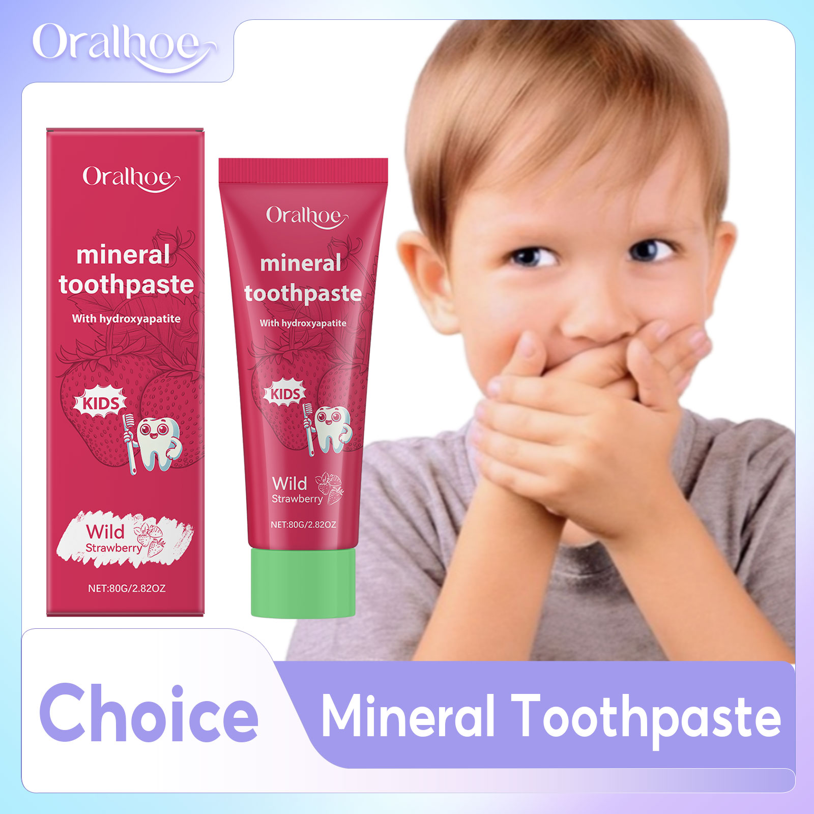 Teeth Whitening Natural - Детская зубная паста Oralhoe для чистки