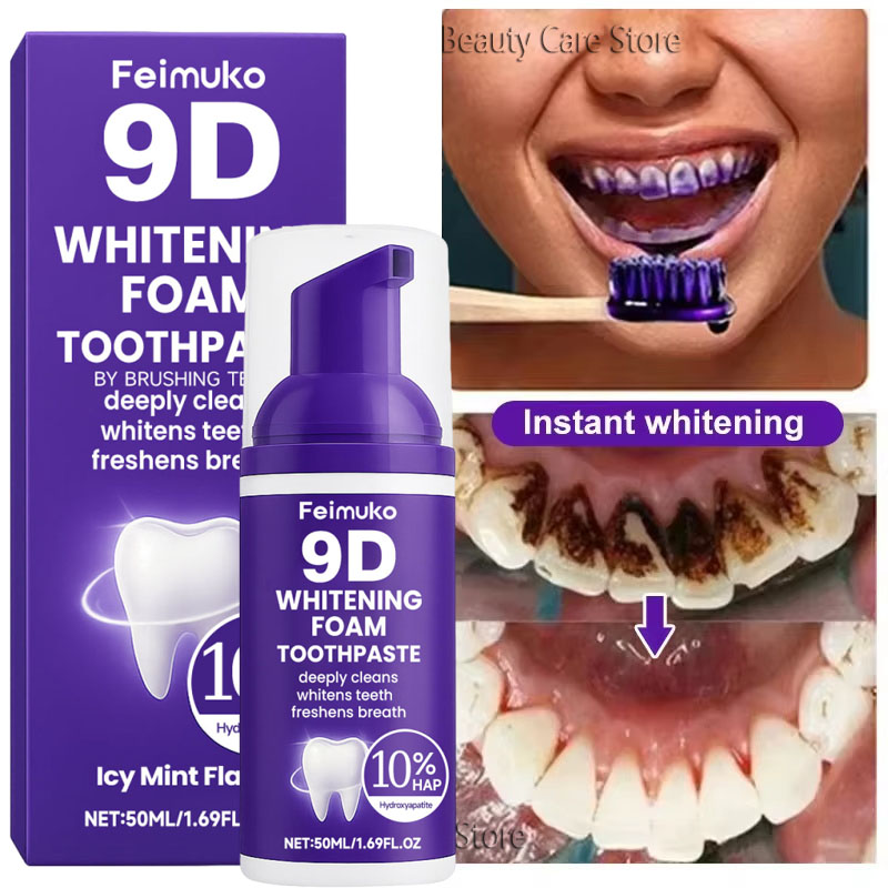 Teeth Whitening Cream - Зубная паста-мусс 9D Purple для отбеливания
