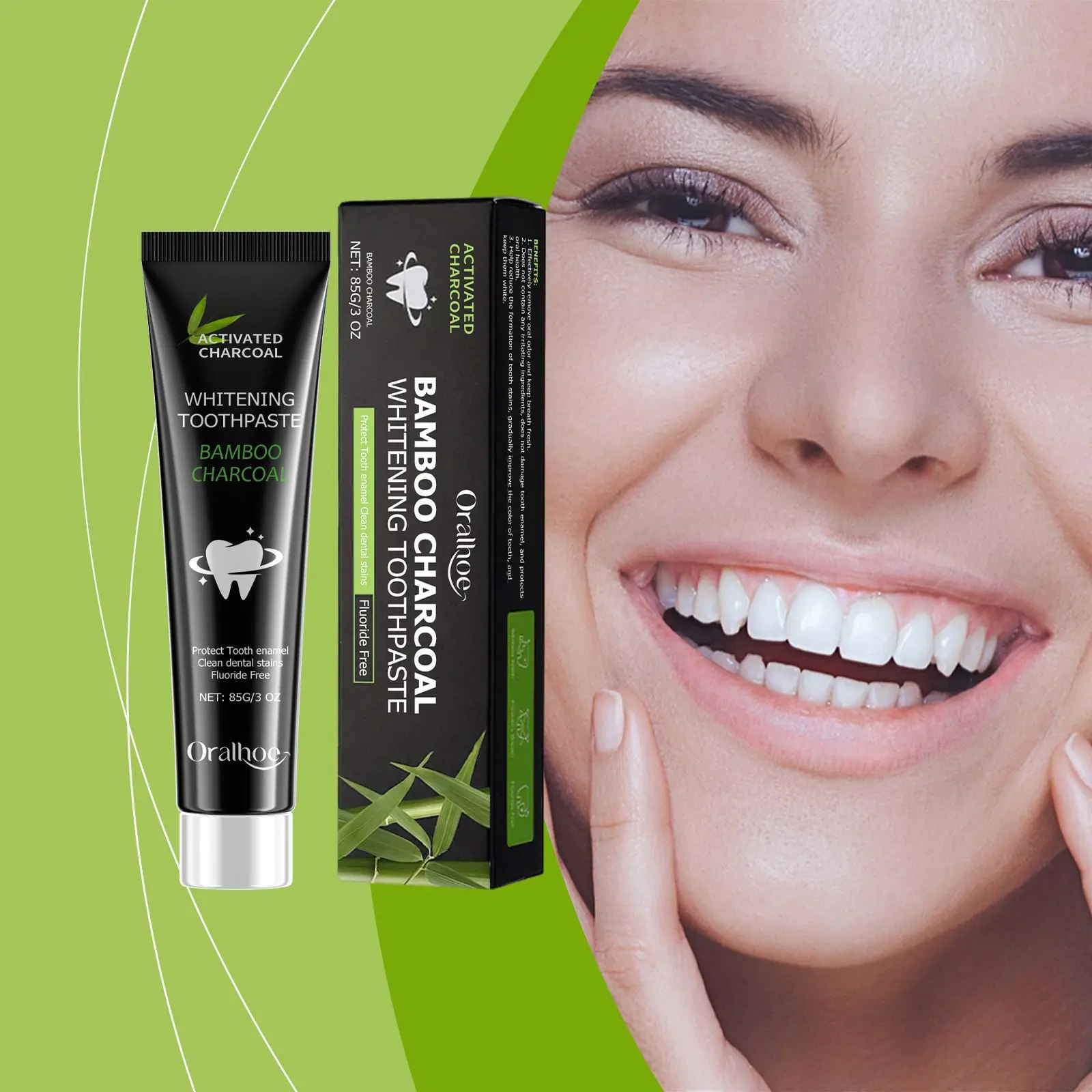 Teeth Whitening Charcoal - Отбеливающая зубная паста, устраняющая неприятный запах