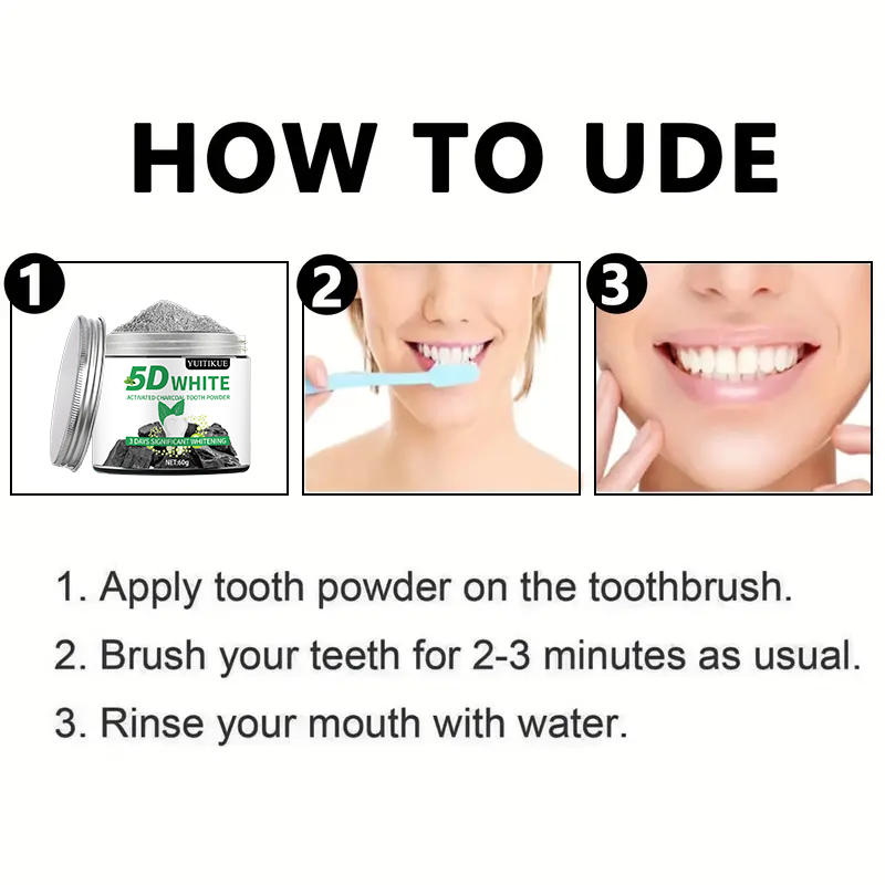 YUlTlKUE 5D White Activated ch – обзор и цена Teeth Whitening Charcoal