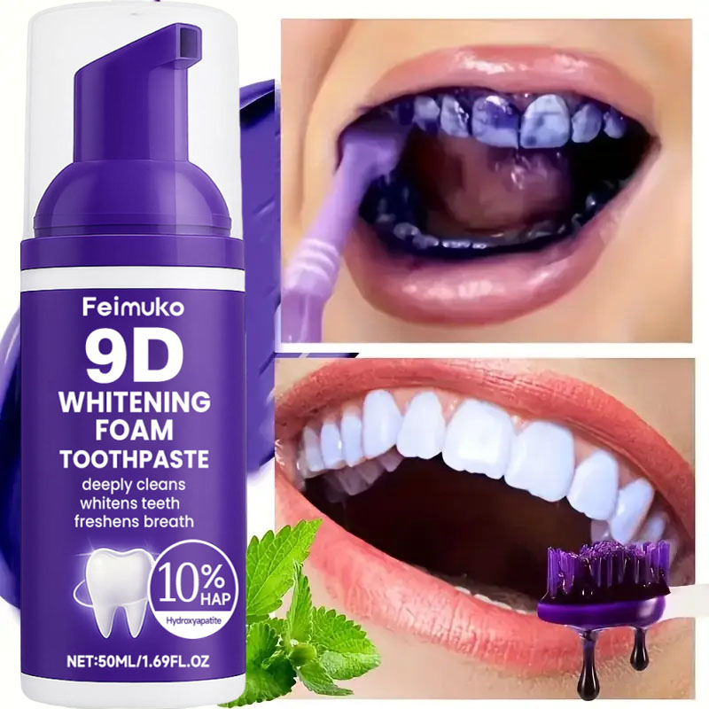 Зубная паста-мусс 9D Purple дл – обзор и цена Teeth Whitening Cream