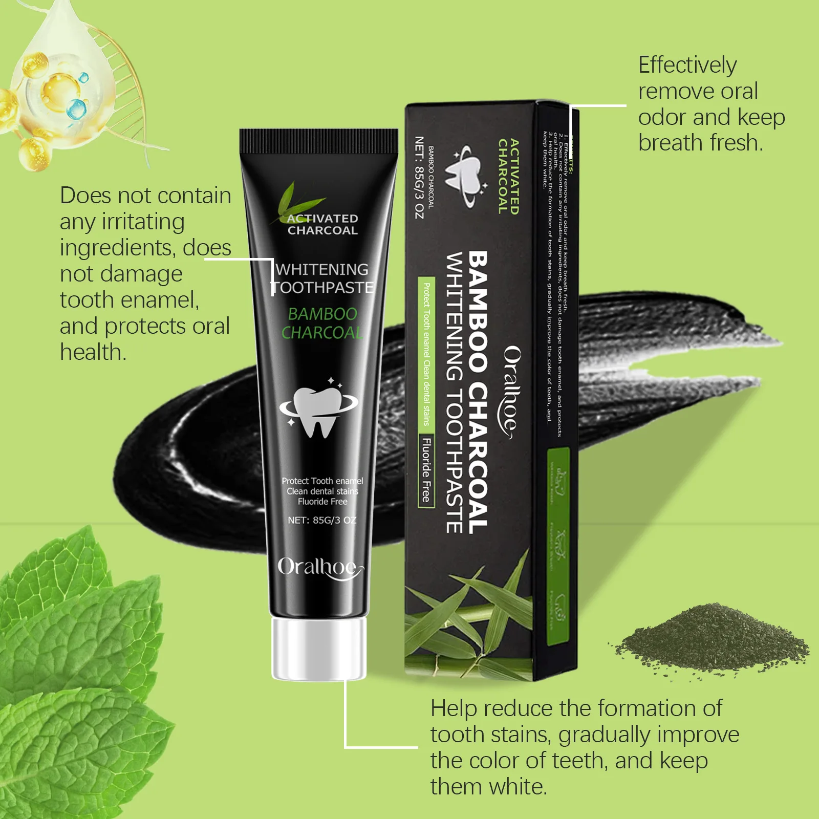 Отбеливающая зубная паста, уст – обзор и цена Teeth Whitening Charcoal