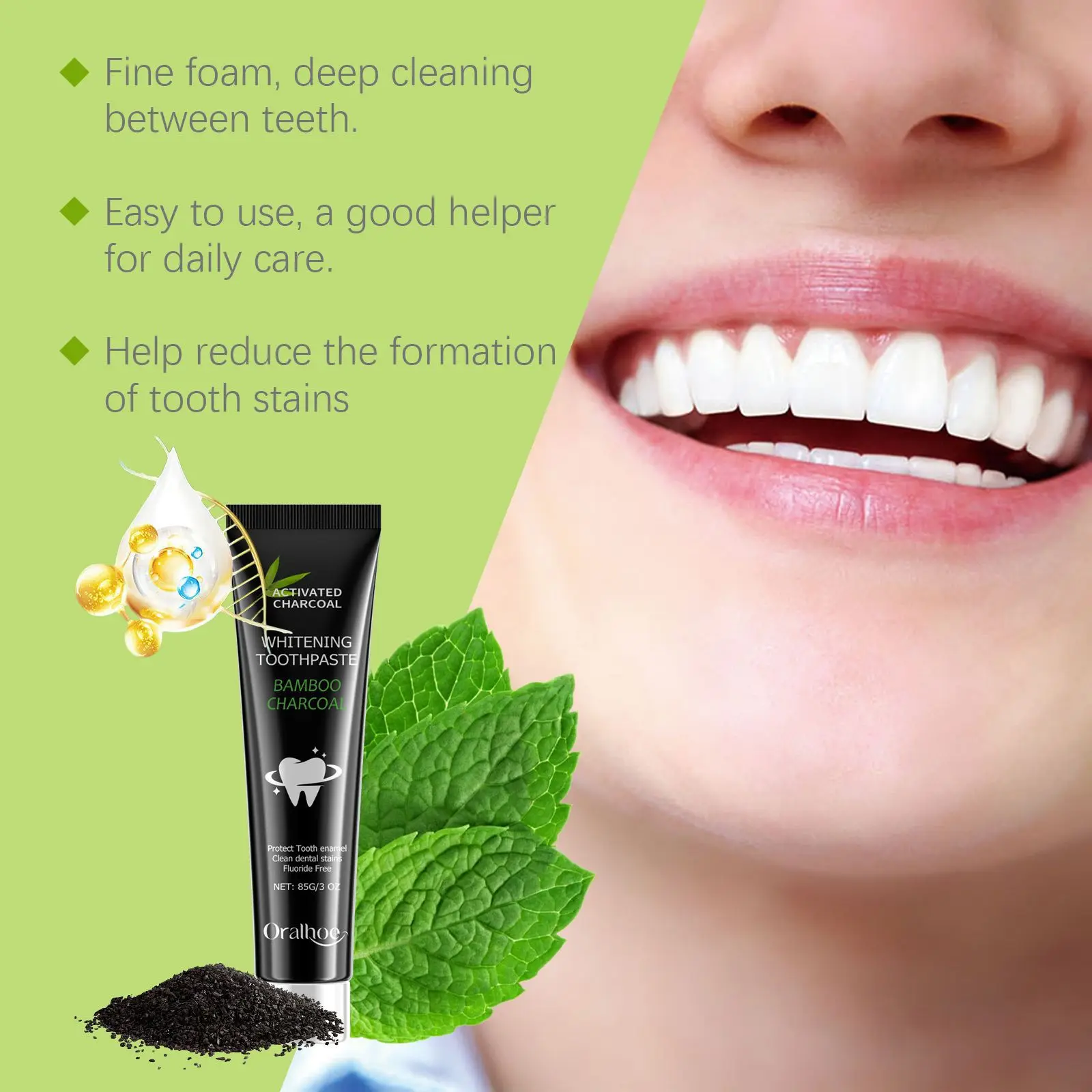 Отбеливающая зубная паста, уст – обзор и цена Teeth Whitening Charcoal