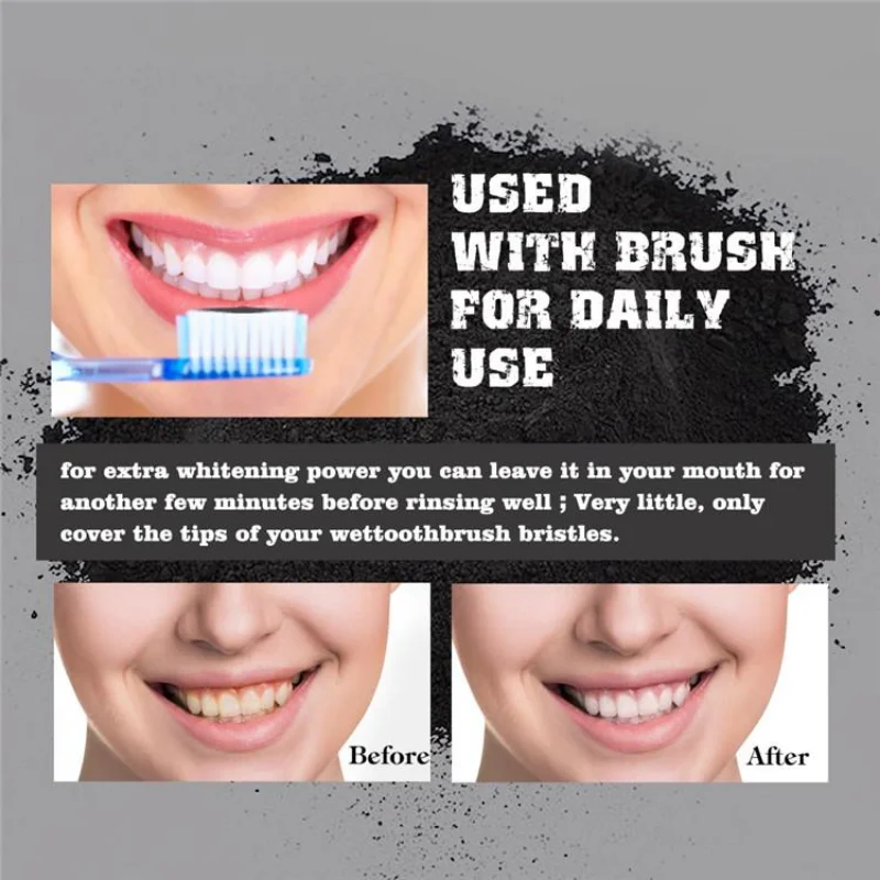 Пищевой порошок для зубов, дре – обзор и цена Teeth Whitening Charcoal